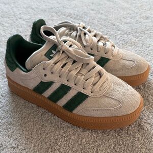NEW‎ Mens Adidas Samba XLG Sneakers Grey/Green Size 5